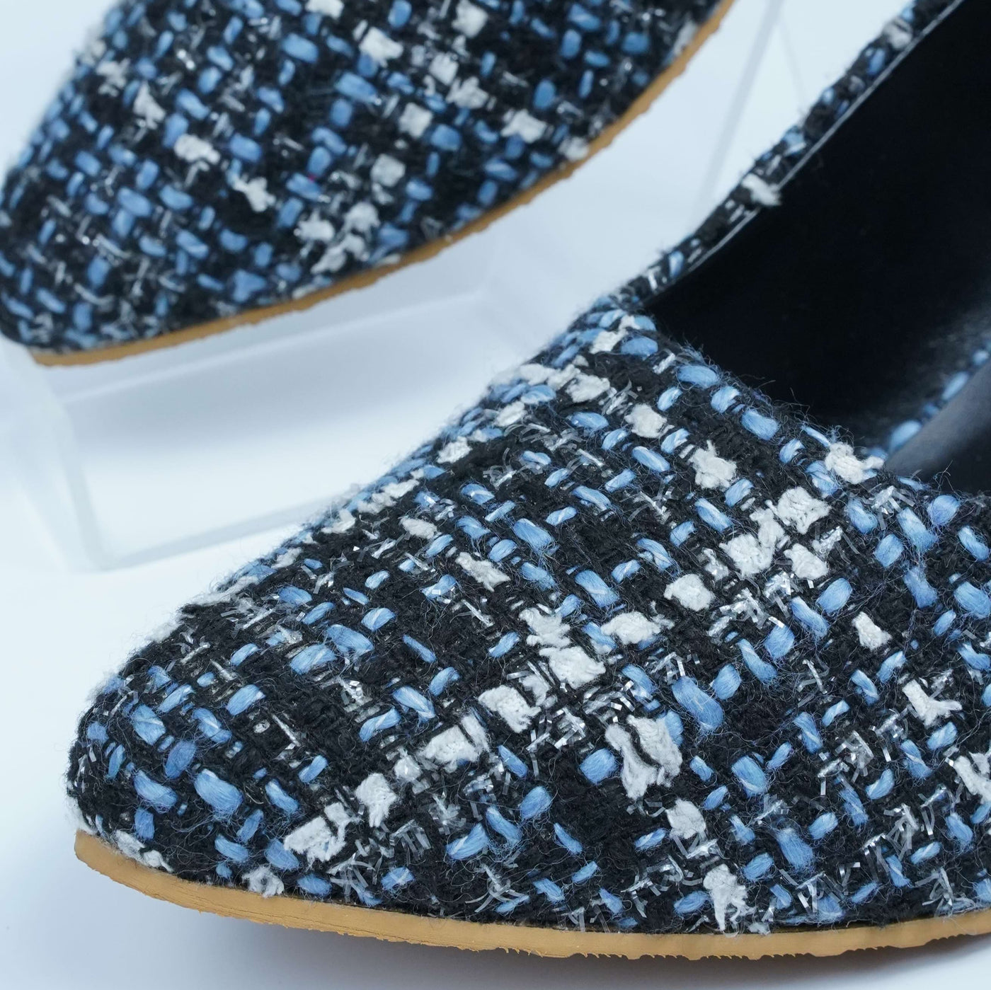 Blue Shadow Tweed heels