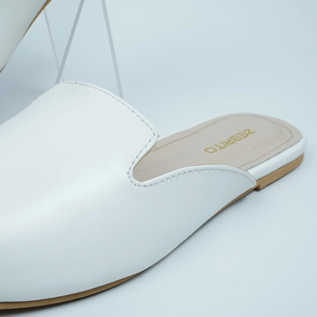 Jade White Mules