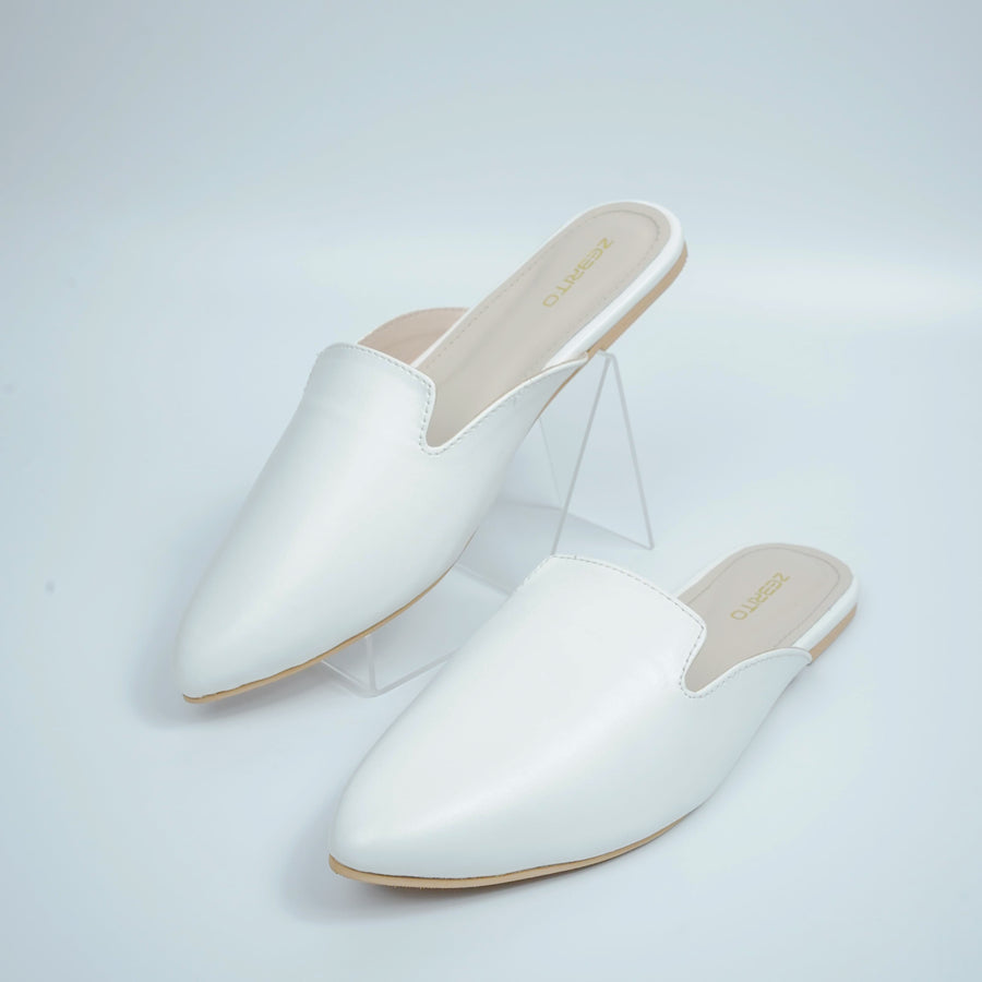 Jade White Mules