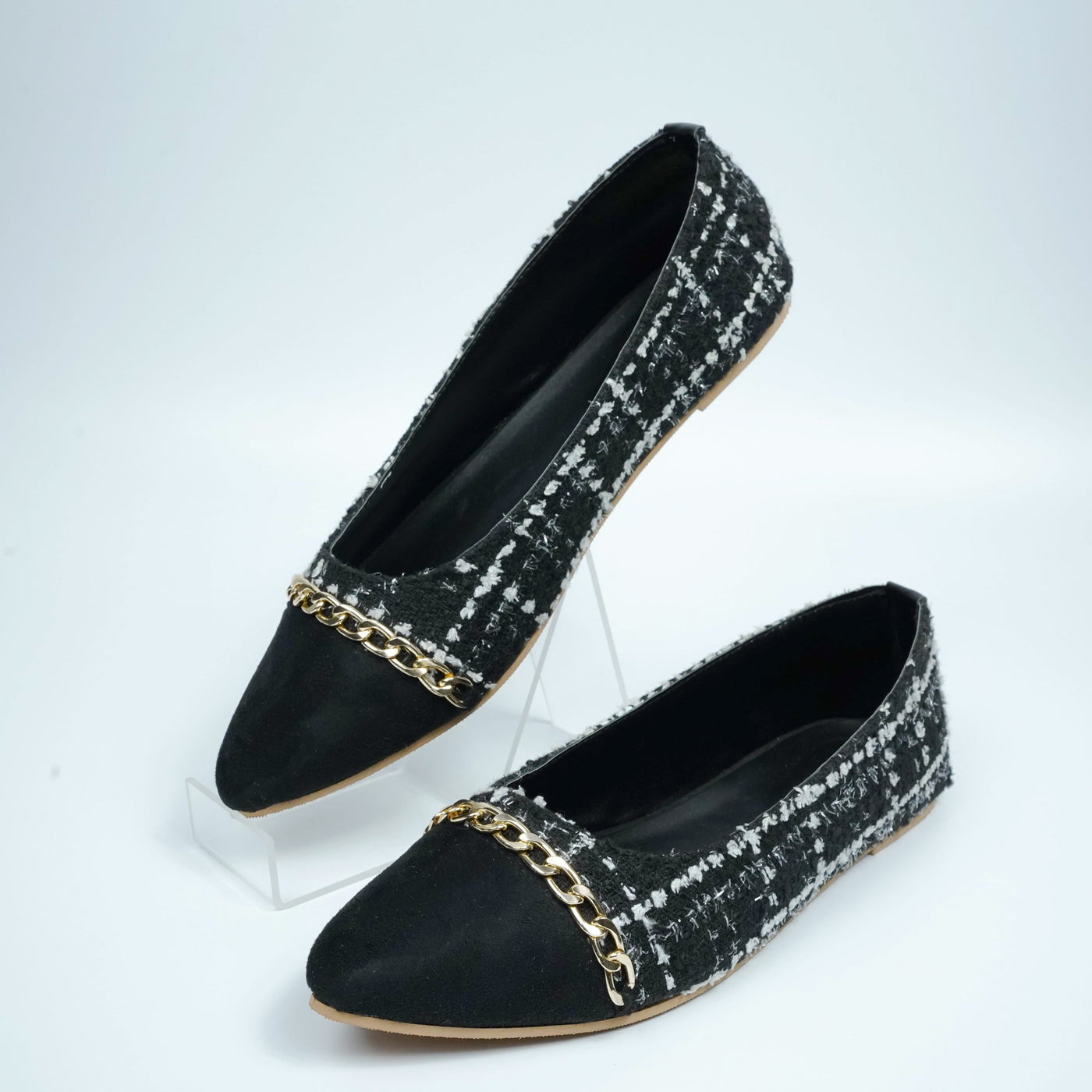 Coco Tweed loafers (black)