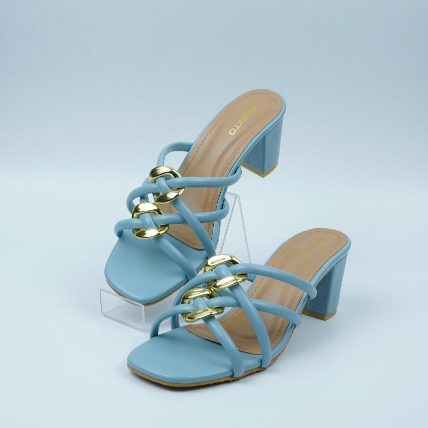 Regal Knot Chain Heels (Blue)